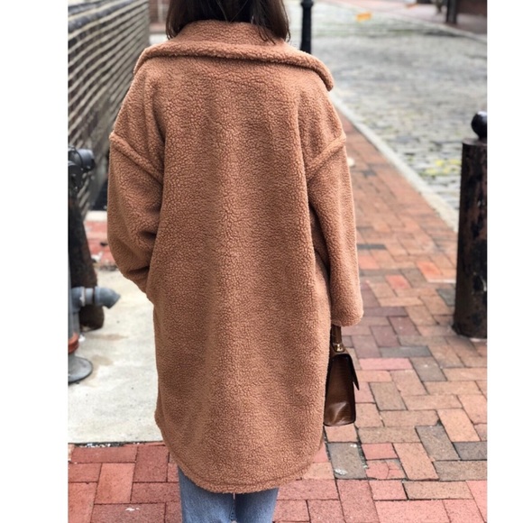 Camel teddy coat - Picture 3 of 5